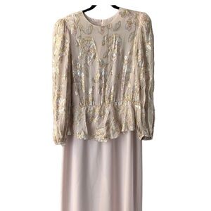 PATRA beautiful metallic sliver gold floral prints on top midi dress Far…